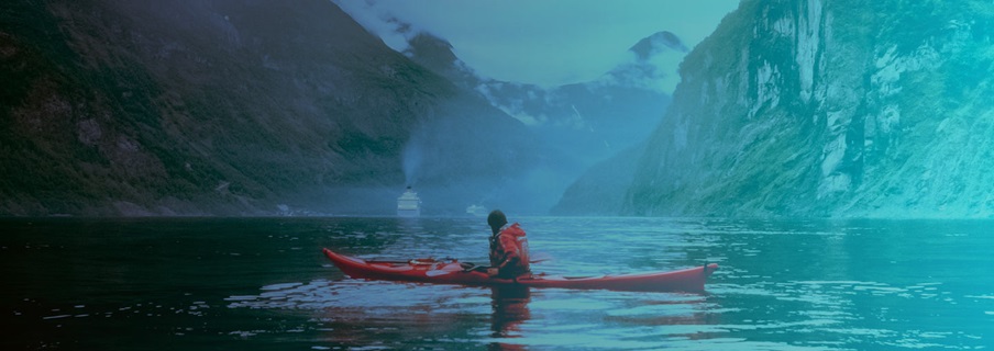 Person in a kayak in water